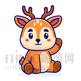 可爱卡通小鹿梅花鹿