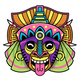 卡通矢量图腾面具