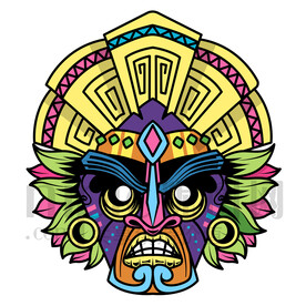 卡通矢量圖騰面具