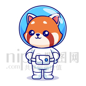 可愛卡通宇航員小熊貓