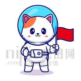 可愛卡通宇航員小貓咪