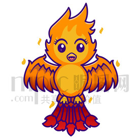 可愛卡通不死鳥火鳳凰