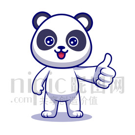 可愛卡通點(diǎn)贊的大熊貓