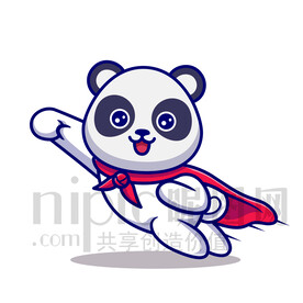 可愛卡通超人大熊貓