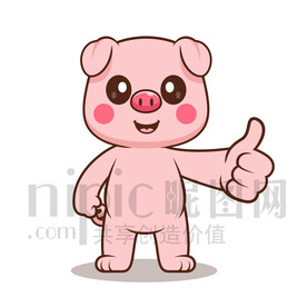 可愛卡通點(diǎn)贊的小豬