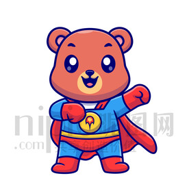 可愛卡通超人狗熊