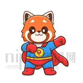 可愛卡通超人小浣熊