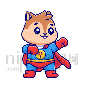可爱卡通超人小松鼠
