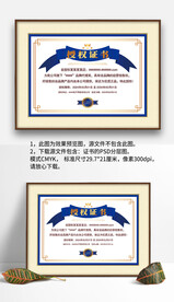 藍(lán)白底紋網(wǎng)絡(luò)網(wǎng)店代理授權(quán)證書