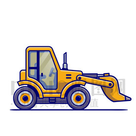 可愛卡通鏟土車
