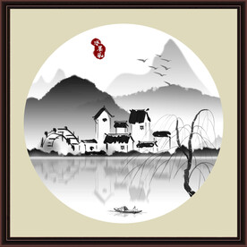 水墨山水无框画