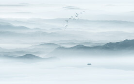 意境水墨山水壁畫