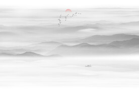 禪意水墨山水畫