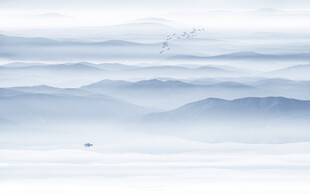 新中式意境山水水墨畫背景墻