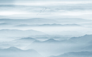 新中式水墨山水畫背景墻