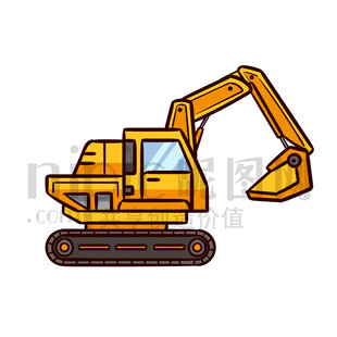 卡通挖掘機(jī)工程車
