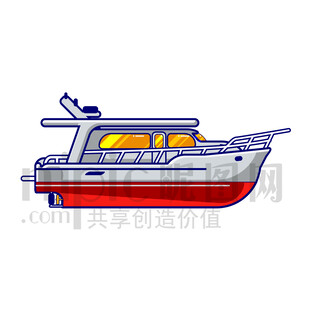 卡通游艇快艇輪船