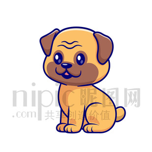 可爱卡通动物癞皮狗