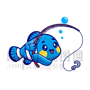 可愛卡通釣魚比賽