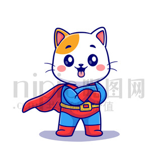 可愛卡通超人貓咪