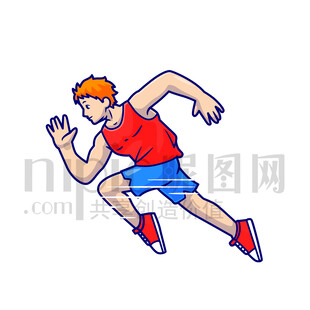 可愛奔跑吧男孩