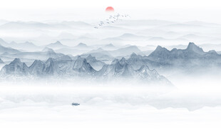 禪意水墨山水畫