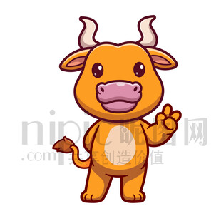 可愛(ài)卡通公牛