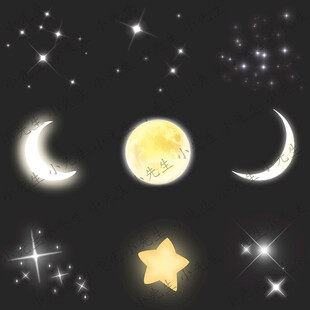 宇宙星空月亮發(fā)光閃光亮光點(diǎn)特效