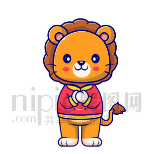 可愛卡通抱拳恭喜發(fā)財?shù)莫{子