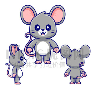 卡通老鼠三視圖