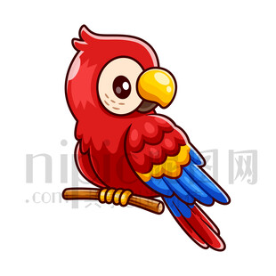 可愛卡通鸚鵡
