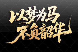 以梦为马不负韶华书法字