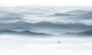 水墨群山遠(yuǎn)山背景圖