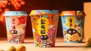 創意卡通風格奶茶紙杯設計
