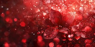 夢幻紅花朵朵閃光背景
