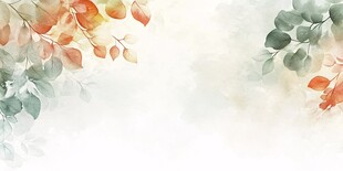 水彩風(fēng)樹葉背景圖