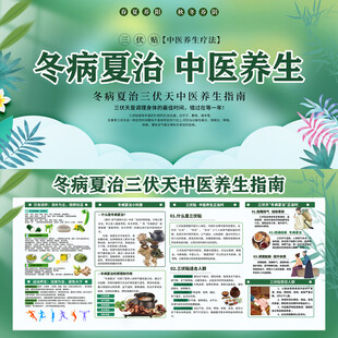 三伏天冬病夏治中醫養生海報展板
