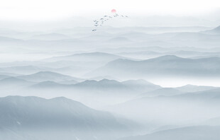 遠山近水水墨風景