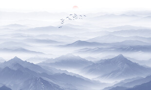 遠山近水水墨風景