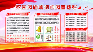 紅色校園師德師風(fēng)廉潔文化宣傳欄