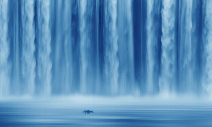 高山流水瀑布山水幕墙