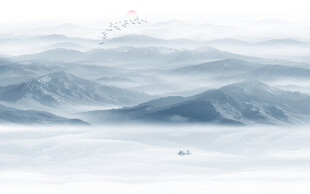 現(xiàn)代簡約新中式水墨山水畫背景墻