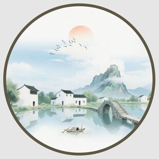圓形山水畫