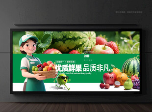 水果超市展板 
