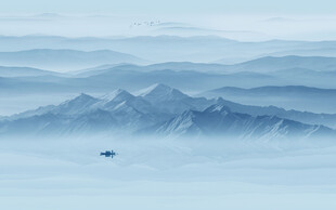 藍(lán)色山水畫