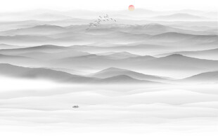 水墨群山背景图