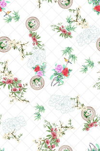 復古花卉圖案背景