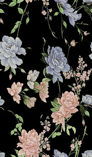 黑色底花卉圖案設(shè)計素材