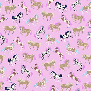 粉色背景動物圖案無縫紋理