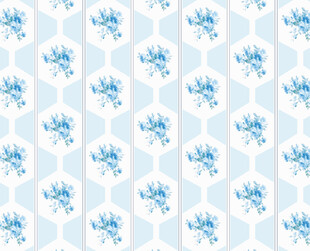 藍(lán)白花卉幾何圖案背景